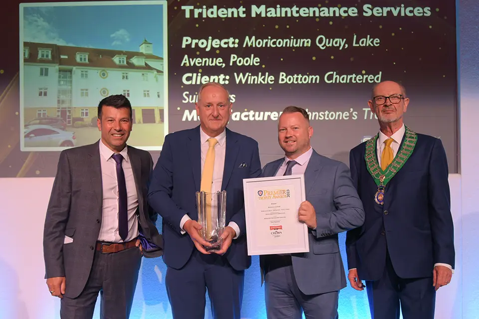 Trident Maintenance Services winners of the Winner of the Residential category 2023 for Moriconium Quay project